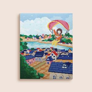 [RG5P0S9S]키덜트 취미 캔버스 보석 십자수 액자 만들기