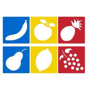 [XBI68K55]키즈맘아트 미술놀이 디오메 스텐실 과일 물감