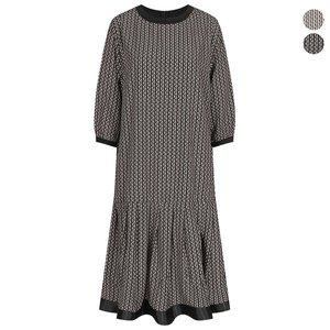 [머스트비]여성 나염 패턴 라운드 플레어 원피스