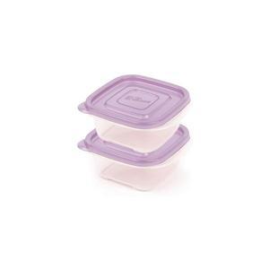 락앤락 HLE8200 이지락 밀폐용기 610ML 정사각 2개입 보라색