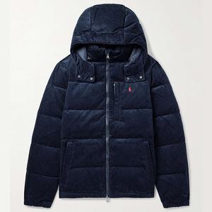 25 SS 폴로 랄프로렌 포니 로고 헤리티지 퀼팅 코튼 코듀로이 다운 패딩 네이비