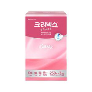 크리넥스 각티슈 실크소프트 250매 x3개