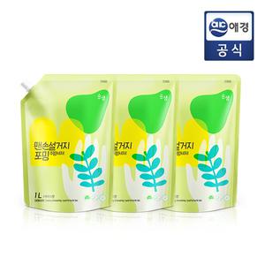[순샘] 맨손설거지 포밍 주방세제 1L x 3개 