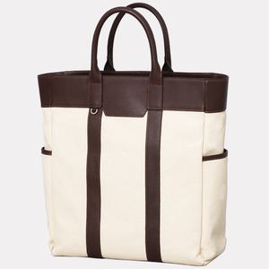 마뜨 더블 포켓 캔버스 레더 토트백(아이보리+다크브라운)B42906