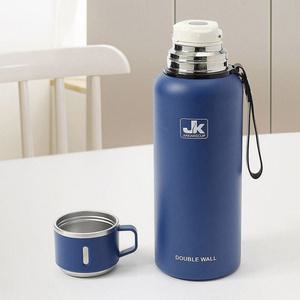 원터치 보온병 1.5L 블루 원터치텀블러 야외물통 등산물병