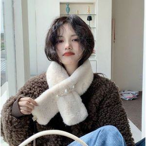 [다잇템]여자 FW 코지 페이크퍼 진주라인 윈터 목도리