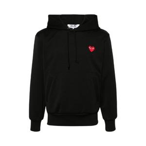 [꼼데가르송] 남성 하트 프린팅 후드 블랙 AXT174051 BLACK
