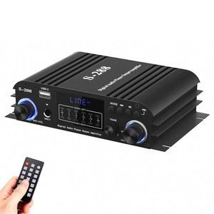 홈 시어터 노래방용 Facmogu S-288 4 CH 블루투스 5.0 오디오 앰프, RMS 45Wx4, Max 600W 하이파이 스테레오 파워 앰프 USB, SD, FM 클래스 D 스피커 전원 어댑터 및 리모컨 포함