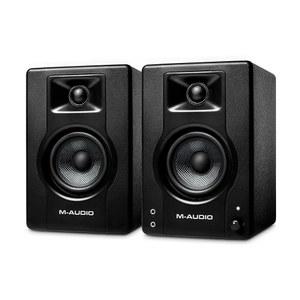 음악 제작 소프트웨어가 포함된 녹음 및 멀티미디어용 M-Audio BX3 3.5인치 스튜디오 모니터, HD PC 스피커, 120W, 페어, 블랙