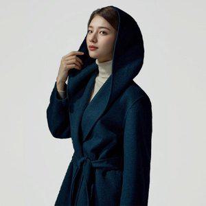 [르포엠][최초가 159,000원][르포엠]캐시미어 블렌드 핸드메이드 후드코트