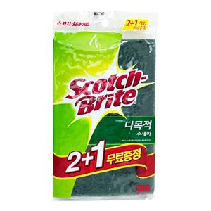 3M 다목적 초록 수세미 대형 AL-345 3입 스카치브라이트