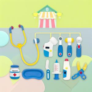 소프트 베이직 병원놀이 의사 간호사 역할놀이 말랑 체온계 청진기 모형 유아 (11종)