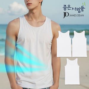 제임스딘 3매세트 국내생산 남자 기능성 쿨나시 런닝 /여름러닝셔츠/남성런닝나시/에어로쿨