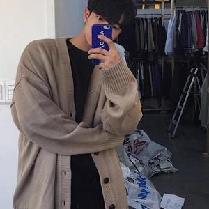 [JHQRNLXV_4B]오버핏 남성 간절기아우터 가디건 가디건