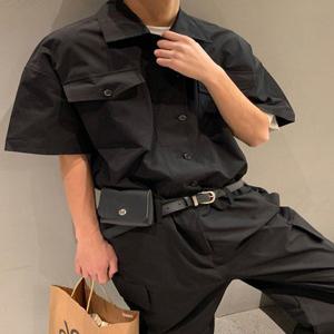 셔츠 바지 카고 세트 트렌드 남자 멋쟁이 남방 웨이스트백 점프슈트
