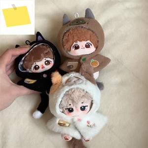 귀여운 만화 고양이 봉제 코트 의상, 10cm 인형 옷, Ob11 액세서리, 수제 면 의류 장난감