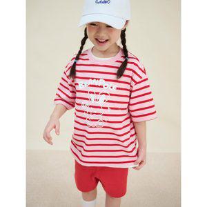 [BEANPOLE KIDS] 그래픽 스트라이프 상하 SET  핑크 (BI5342U02X)