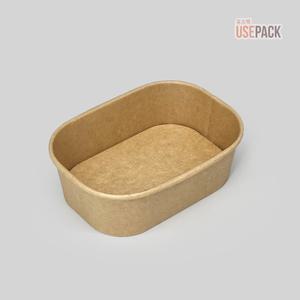 직사각 진 크라프트 종이용기 R360 50개 떡 디저트 포장 도시락 케이스