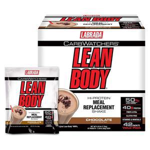 Labrada Carb Watchers 린 바디 고단백 식사 대용 쉐이크, 초콜릿 아이스크림, 64.9g(2.25온스) (42개 팩)