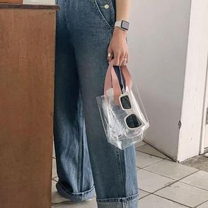 [라일리] Rly 포인트 핸들 투명 가방 소 투명숄더백 투명백 비치백