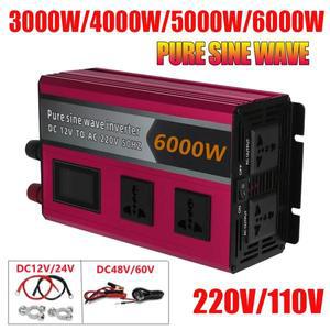 인버터 순수 사인파 인버터 6000W 5000W 4000W 3000W DC 12V 24V to AC 110V 220V 차량용 태양광 범용 콘센