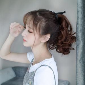 웨이브 포니테일 리본 가발 2p 묶음머리 헤어피스