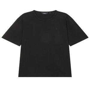 HAZZYS 남성 블랙 단색 면혼방 반팔 티셔츠 HZTS3B892BK