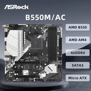 ASRock B550M AC 마더보드, 지지대 Ryzen 9 5900X 7 5800X3D 5 CPU AMD DDR4 HDMI mATX AM4 메인보드