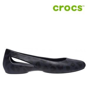 크록스 플랫슈즈 /D17- 206210-90L / Womens Crocs Sloane Graphic Flat Leopard
