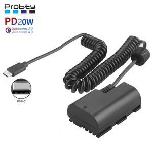 USB-C LP-E6NH 더미 배터리 전원 어댑터 캐논 EOS R5 5DS 7D 90D 카메라용