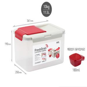 국산 다용도 쌀통 보관통 밀폐용기 보관용기 계량컵 10kg