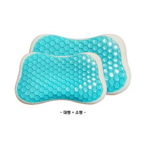 하이퍼겔 시즌3 프리미엄 메모리폼 쿨젤 베개 대형 + 소형 SET / 전용 순면 커버 포함