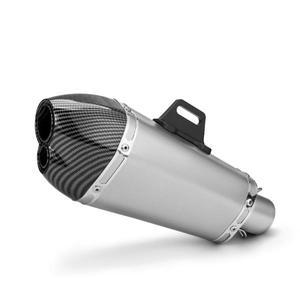 머플러팁 범용 오토바이 배기 머플러, NXV155 AEROX 250SR R15 GSXS125 PCX용 모토 수정 더블 홀 테일 파이