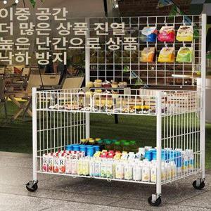 접이식 가판대 선반 바구니 플리마켓 진열대 노점 간이 철제 좌판대 휴대용 다용도 소형