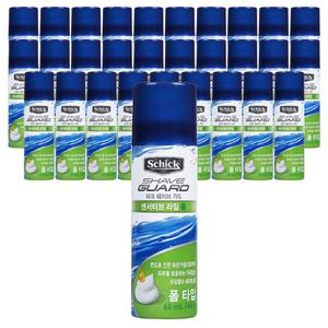 쉬크 쉐이브가드 센서티브 라임폼 60ml x 30개 휴대용 여행용 쉐이빙 면도 거품 젤