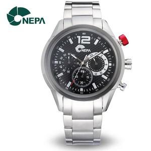 [네파] NEPA 크로노그래프 남성 야광 메탈 손목시계 N5010M-BLACK