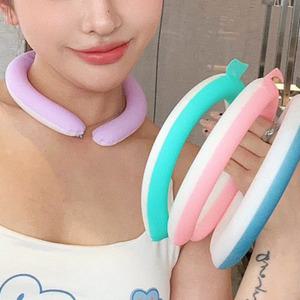 파스텔 아이스 쿨링넥 밴드 목걸이 시원한 여름 운동 현장 냉각 아이스 목걸이 튜브 넥쿨러
