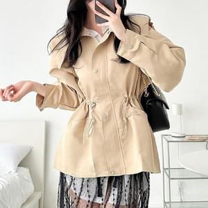 옷자락 여자 봄 아우터 카라 스트링 야상 자켓