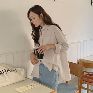 핫핑 레이키 루즈핏 스트라이프 긴팔셔츠