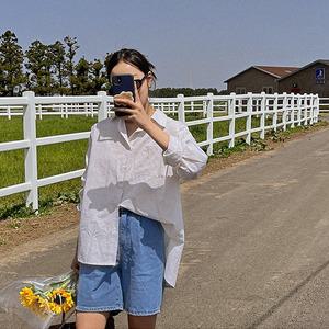핫핑 컴스 뒷밴딩 핀턱5부 데님반바지