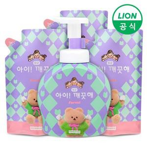 아이깨끗해X어프어프 대용량 490ml용기+450ml리필 3개 숲속향기
