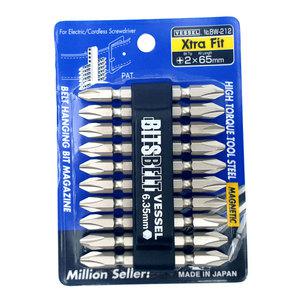 일제 베셀 임팩 드릴비트 드릴날 드라이버 비트 BW-212 (+) 2X65MM 낱개 판매