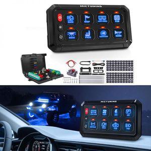 트럭 부품 MICTUNING P1s 8/12 갱 스위치 패널 블루 백라이트 3 실리콘 단추 컨트롤 릴레이 박스 SUV UTV