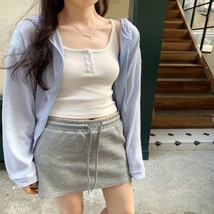 여성 여름 살안타템 여리핏 데일리 얇은 후드 집업