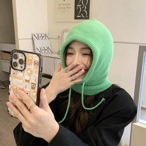 [BZJL7WQ3_4C]히터 워머 목폴라 니트 바라클라바 후드