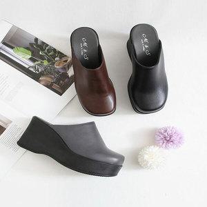 여성 웨지힐 통굽 슬리퍼 뮬 110825