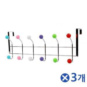 [BZJHJ260_4B]동글방울 스텐 도어훅 옷걸이x3개 문걸이훅