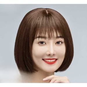 진짜머리 단발머리 ？？은 통가발 인모가발 여성가발