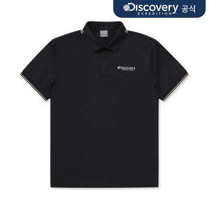 [디스커버리]남성 컬러티핑 카라티 (BLACK)