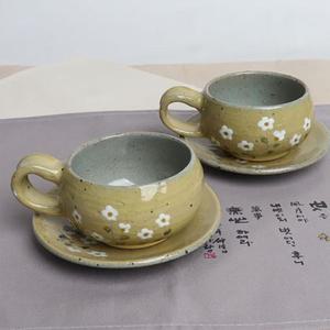 [ME3L2009_52C5]노랑 커피잔 쌍화차잔 라떼잔 2인세트